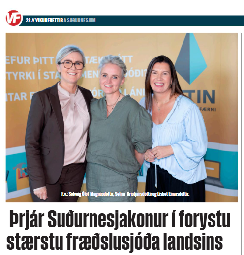 Mynd fyrir “Þrjár konur af Suðurnesjum í lykilstöðum fræðslusjóða”
